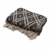 Couverture Confort Boho - 125x150cm - Noir & Beige Regency