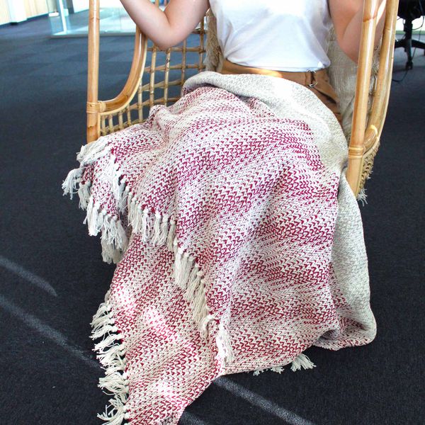 Couverture Confort Boho - 125x150cm - Rubis Bicolore