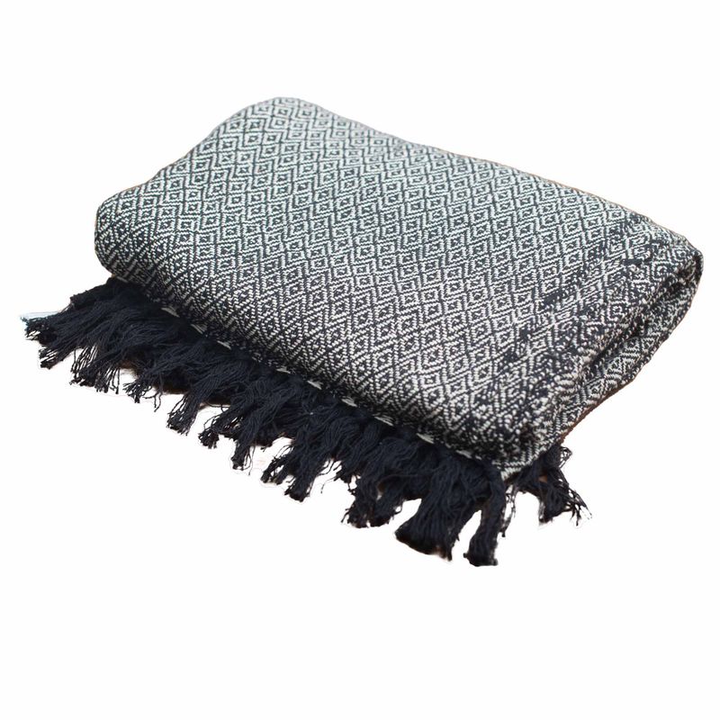 Couverture Confort Boho - 125x150cm - Charbon