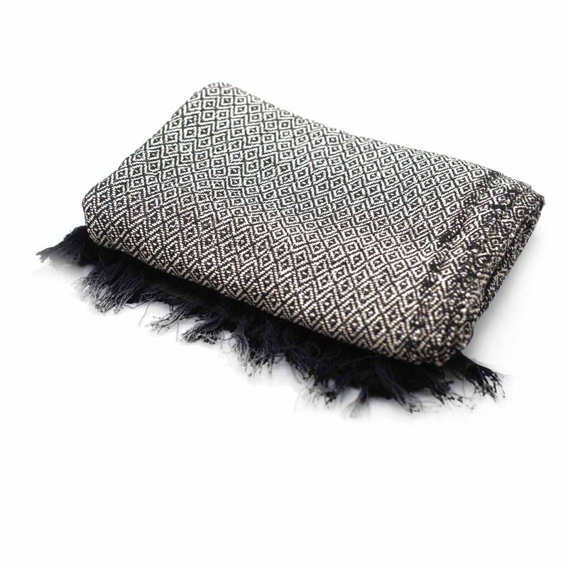Couverture Confort Boho - 125x150cm - Charbon