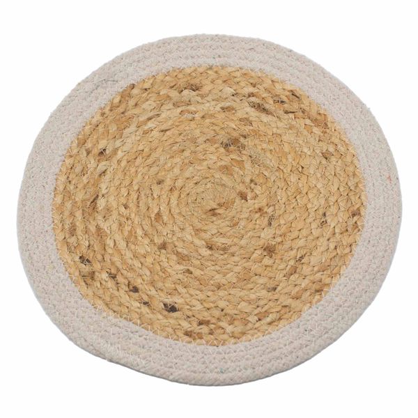 Set de Table Naturel - Jute & Coton 30cm - Bordure Ivoire