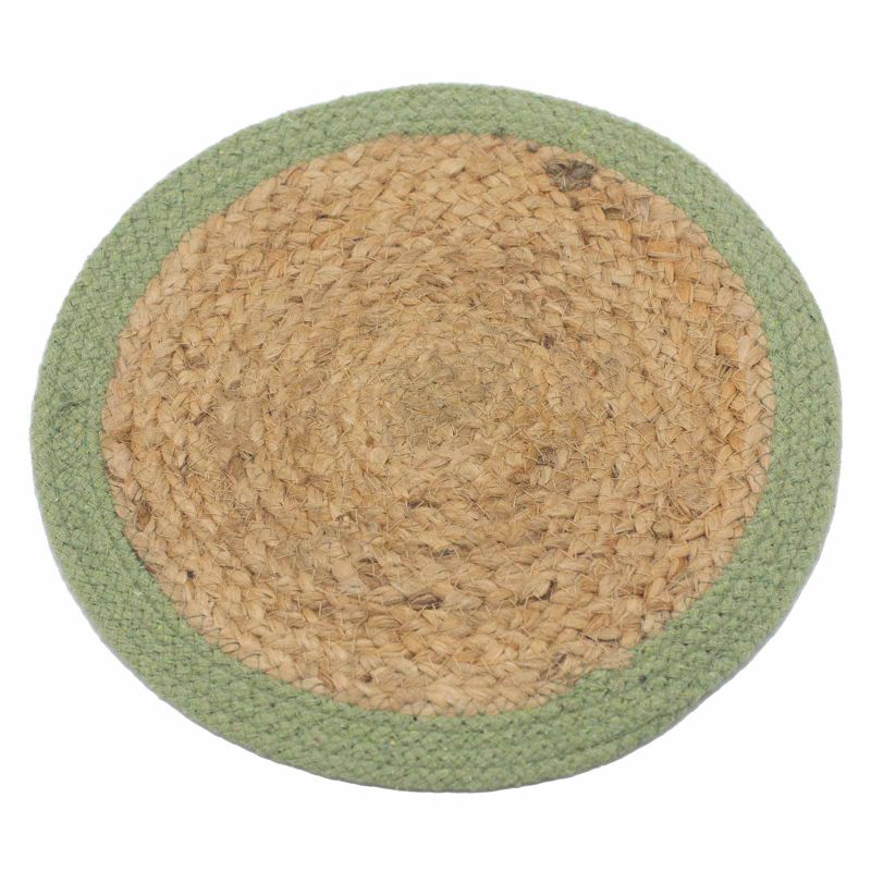 Set de Table Naturel - Jute & Cotton 30cm - Bordure Olive