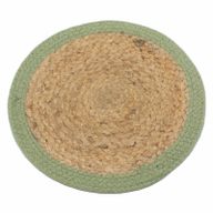 Set de Table Naturel - Jute & Cotton 30cm - Bordure Olive