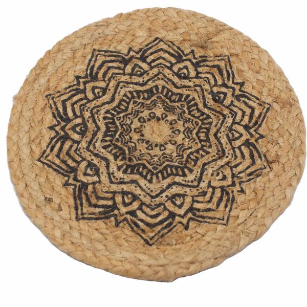 Set de Table Naturel- Jute 30cm - Imprimé Mandala