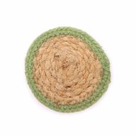 Dessous de Verre Naturel - Jute & Coton 10cm (lot de 4) - Couleurs Mixtes dans un Panier
