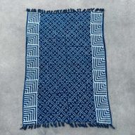 Jeté de canapé/lit Indigo Fait main - 170x120cm - Carreaux Kasba