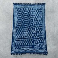 Jeté de canapé/lit Indigo Fait main - 170x120cm - Fleur de Chhota