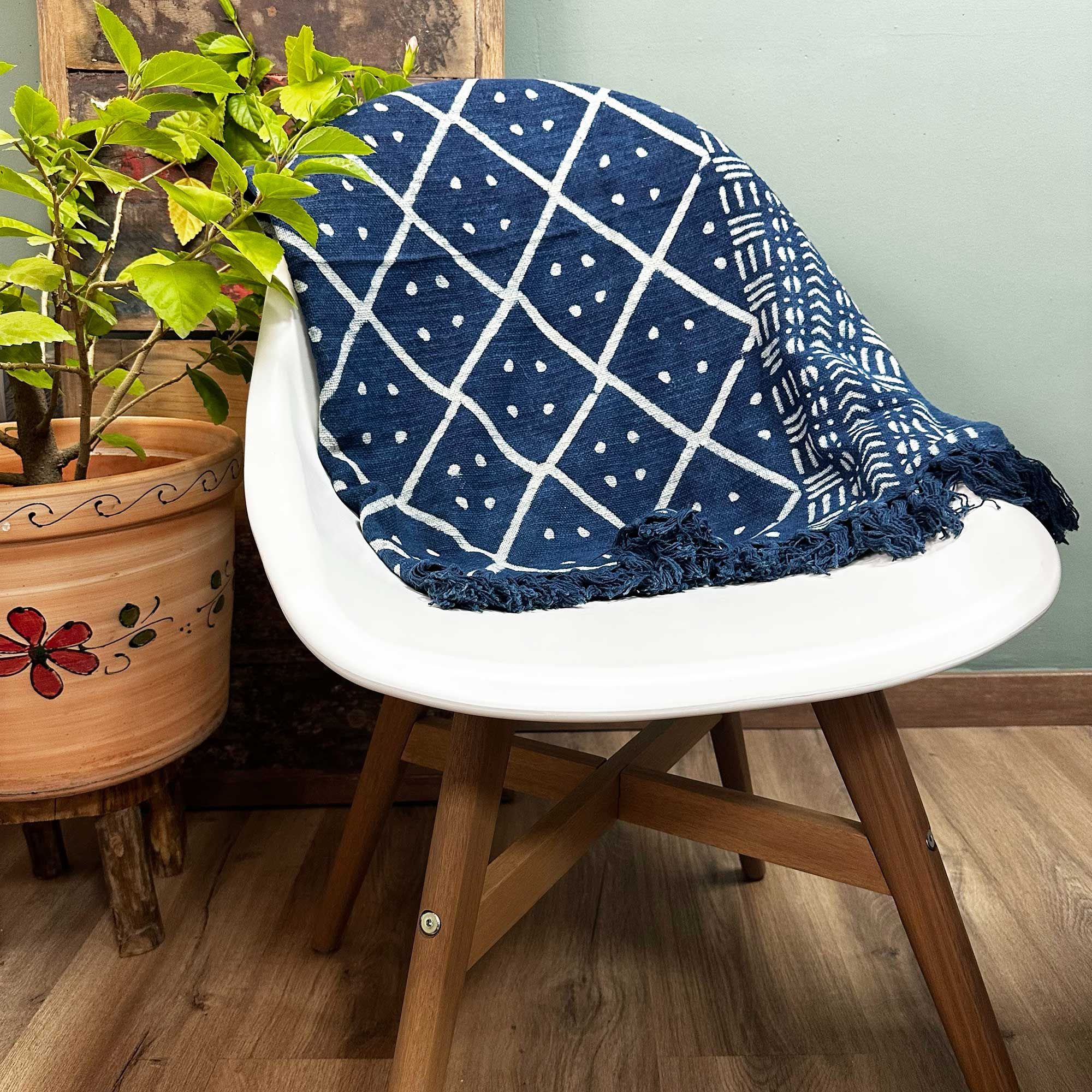 Couverture Indigo Fait main