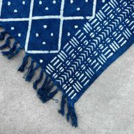Jeté de canapé/lit Indigo Fait main - 170x120cm - Heerak de Minuit