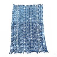 Jeté de canapé/lit Indigo Fait main - 170x120cm - Rayures Desi