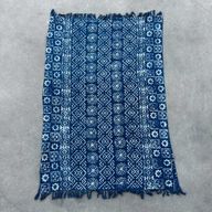 Jeté de canapé/lit Indigo Fait main - 170x120cm - Rayures Desi