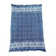 Jeté de canapé/lit Indigo Fait main - 170x120cm - Flèches Seedha