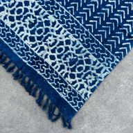 Jeté de canapé/lit Indigo Fait main - 170x120cm - Flèches Seedha