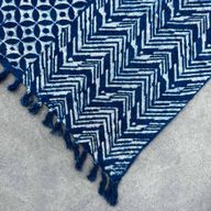 Jeté de canapé/lit Indigo Fait main - 170x120cm - Vagues de Namoona