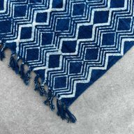 Jeté de canapé/lit Indigo Fait main -170x60cm - Heerak Patern