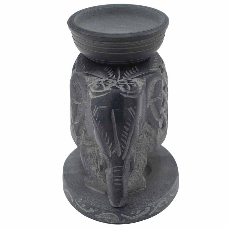 Brûleur à Huile en Pierre Ollaire 10.5cm - Eléphant debout