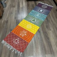Tapis de Yoga 100% Coton - 60x200cm - 7 Chakras