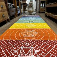 Tapis de Yoga 100% Coton - 60x200cm - 7 Chakras