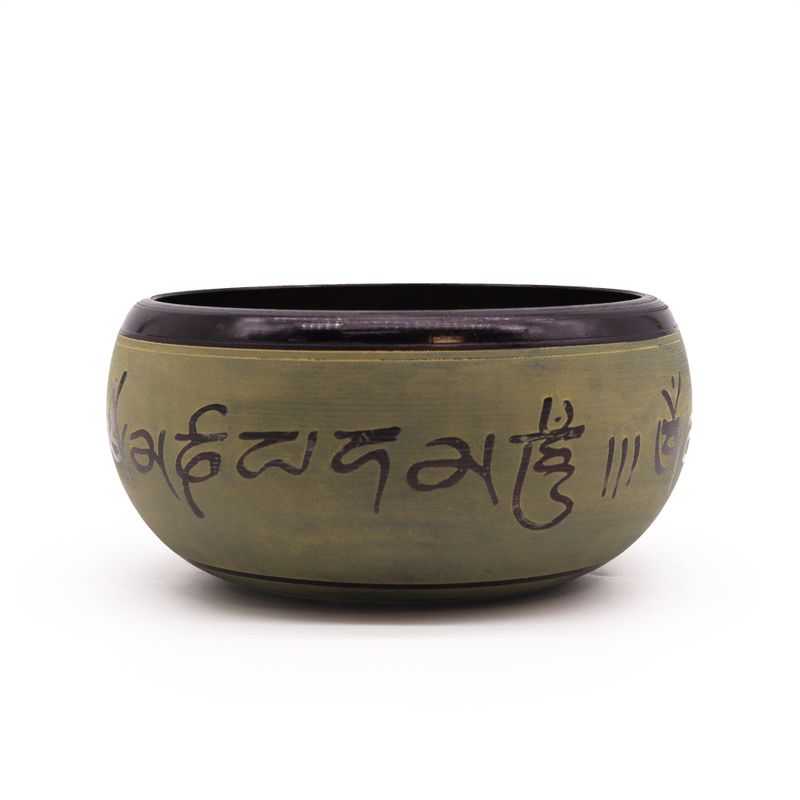 Bol Chantant "Earth Powder" en Gros – Mantra Cinq Bouddhas – 16 cm