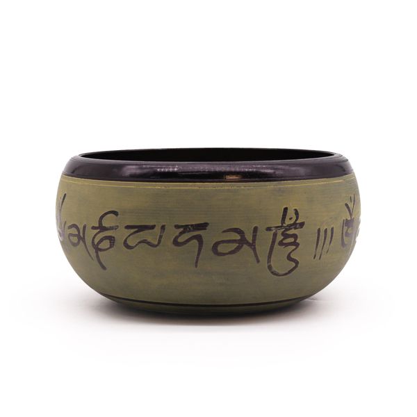 Bol Chantant "Earth Powder" en Gros – Mantra Cinq Bouddhas – 16 cm