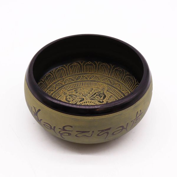 Bol Chantant "Earth Powder" en Gros – Mantra Cinq Bouddhas – 16 cm