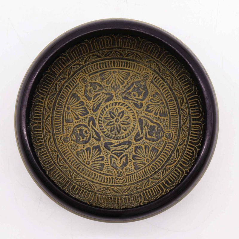 Bol Chantant "Earth Powder" en Gros – Mantra Cinq Bouddhas – 16 cm