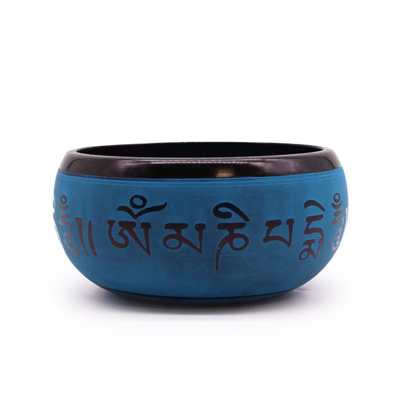 Bol Chantant "Earth Powder"- Mantra Bleu Cinq Bouddha - 16cm