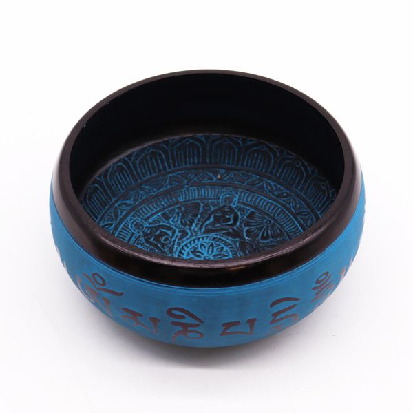Bol Chantant "Earth Powder"- Mantra Bleu Cinq Bouddha - 16cm