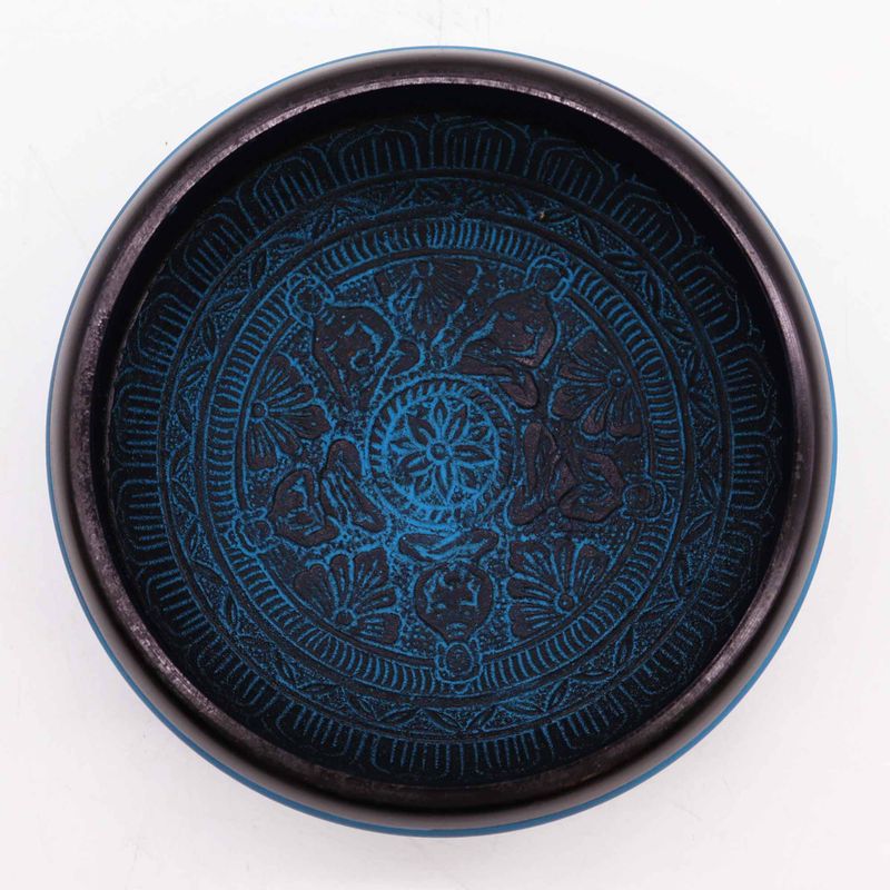 Bol Chantant "Earth Powder"- Mantra Bleu Cinq Bouddha - 16cm