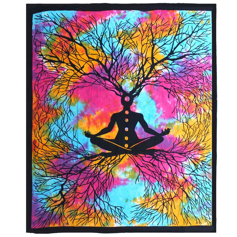 Couvre-lit Double en Coton et/ou Suspension Murale - Arbre à Yoga