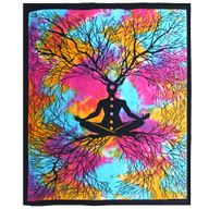 Couvre-lit Double en Coton et/ou Suspension Murale - Arbre à Yoga