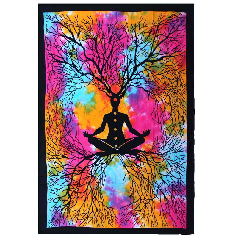 Couvre-lit Simple en Coton et/ou Suspension Murale - Arbre à Yoga