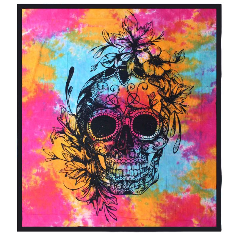 Couvre-lit Double en Coton et/ou Suspension Murale - Crâne Tête de Mort