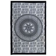 Couvre-lit Simple en Coton et/ou Suspension Murale - Mono - Éléphant Mandala