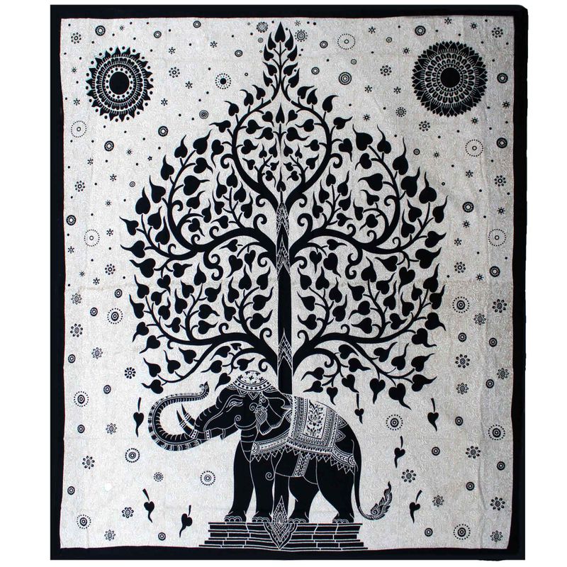 Couvre-lit Double en Coton et/ou Suspension Murale - Mono - L'Arbre à Eléphants