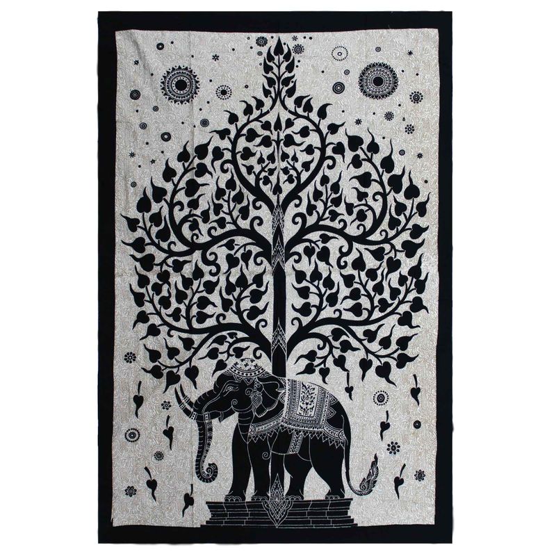 Couvre-lit Simple en Coton et/ou Suspension Murale - Mono - L'Arbre à Eléphants