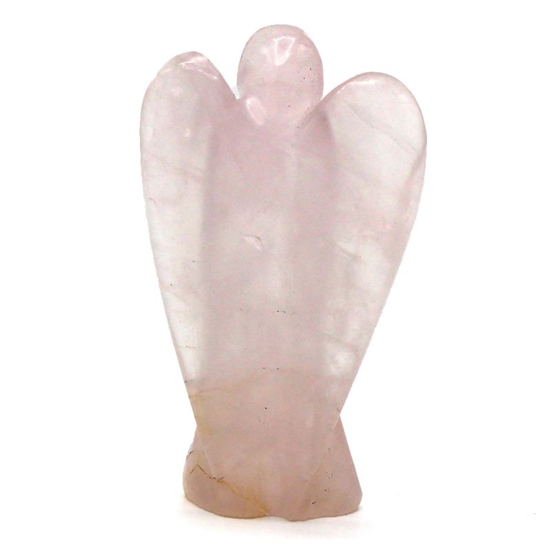 Ange en Pierre Précieuse Sculptée à la Main - Quartz Rose