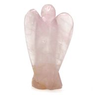 Ange en Pierre Précieuse Sculptée à la Main - Quartz Rose