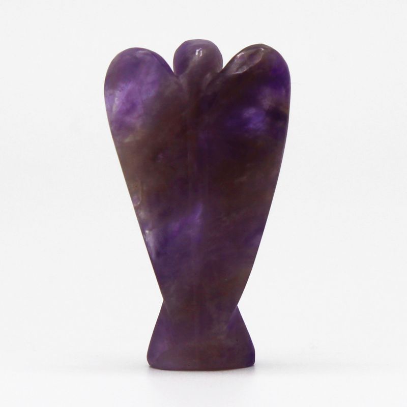 Ange en Pierre Précieuse Sculptée à la Main- Améthyste