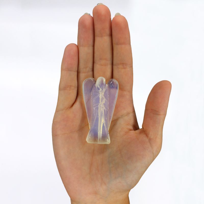 Ange en Pierre Précieuse Sculptée à la Main - Opalite