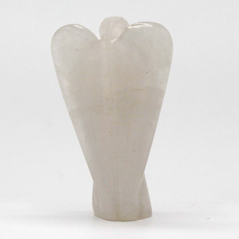 Ange en Pierre Précieuse Sculptée à la Main- Quartz de Roche