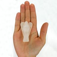 Ange en Pierre Précieuse Sculptée à la Main- Quartz de Roche