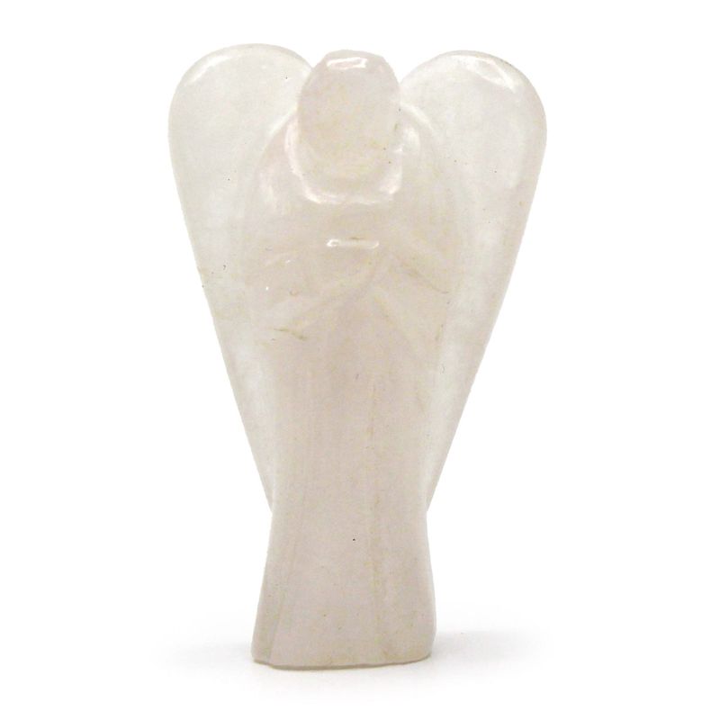 Ange en Pierre Précieuse Sculptée à la Main- Quartz de Roche
