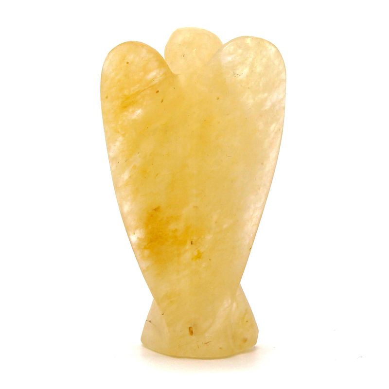 Ange en Pierre Précieuse Sculptée à la Main- Aventurine Jaune