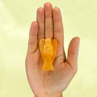 Ange en Pierre Précieuse Sculptée à la Main- Aventurine Jaune
