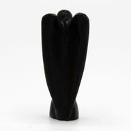 Ange en Pierre Précieuse Sculptée à la Main - Agate Noire