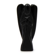 Ange en Pierre Précieuse Sculptée à la Main - Agate Noire
