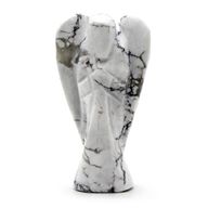 Ange en Pierre Précieuse Sculptée à la Main - Howlite Blanche