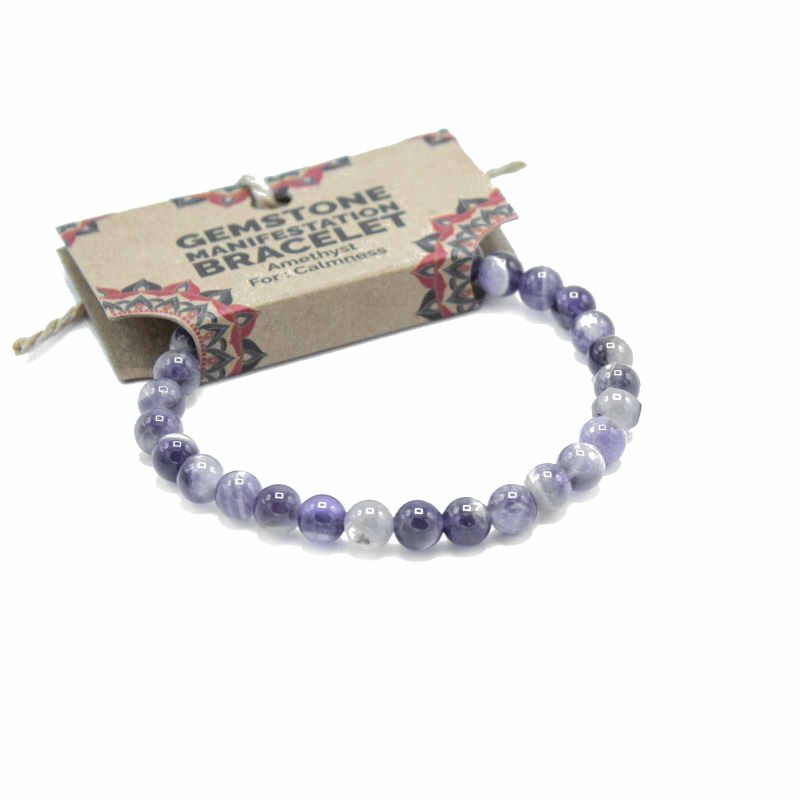 Bracelet de Manifestation en Pierres Précieuses - Améthyste - Calme