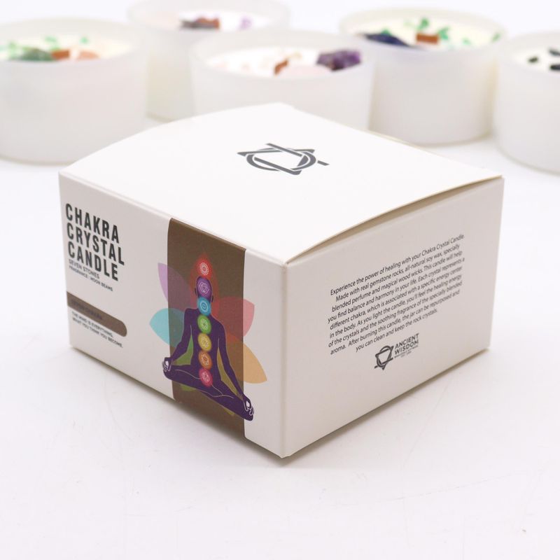 Grandes Bougie Chakra de Cristal  - Sept Chakra